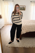Relaxed Black Barrel Pants