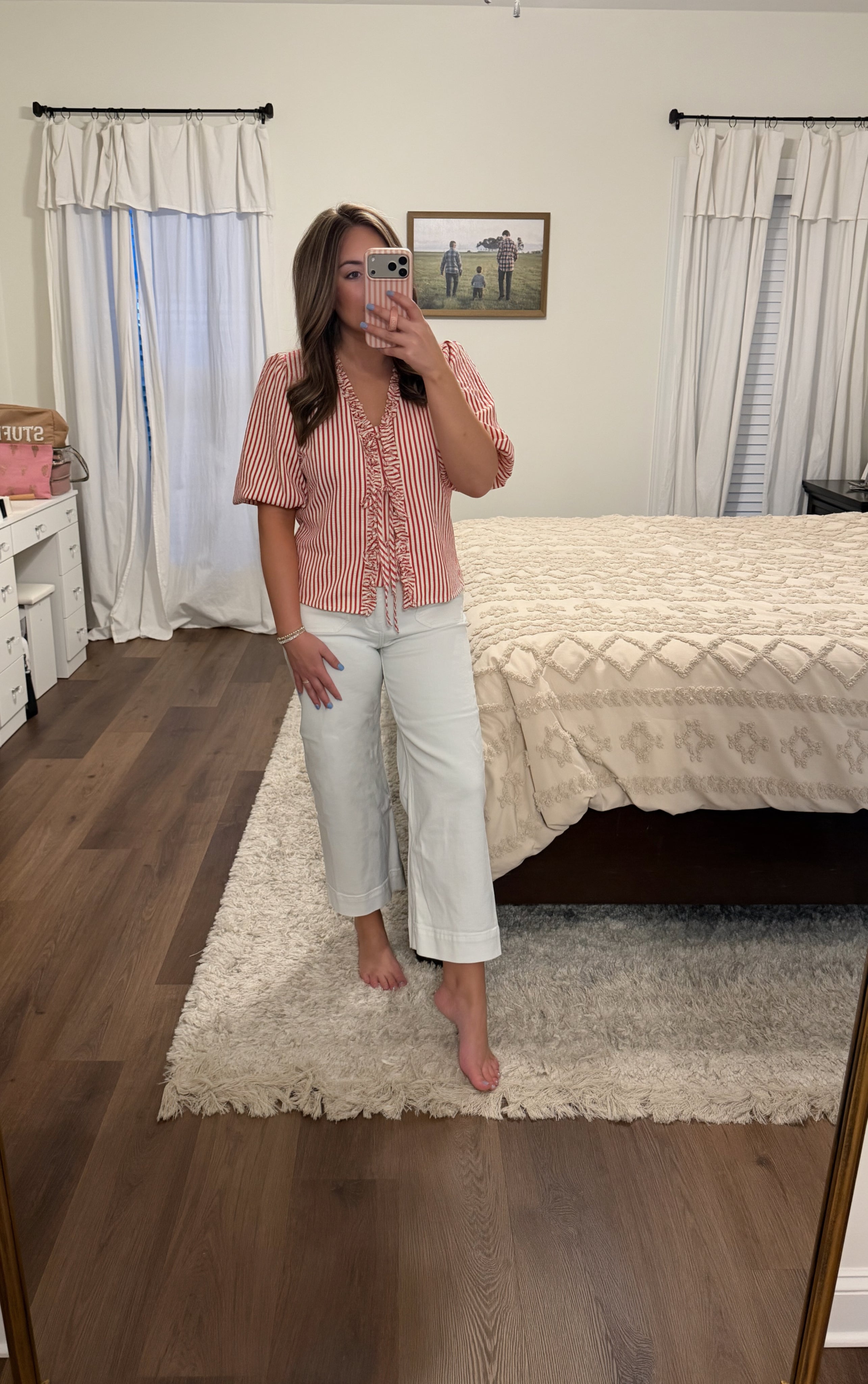 Red Tie Blouse