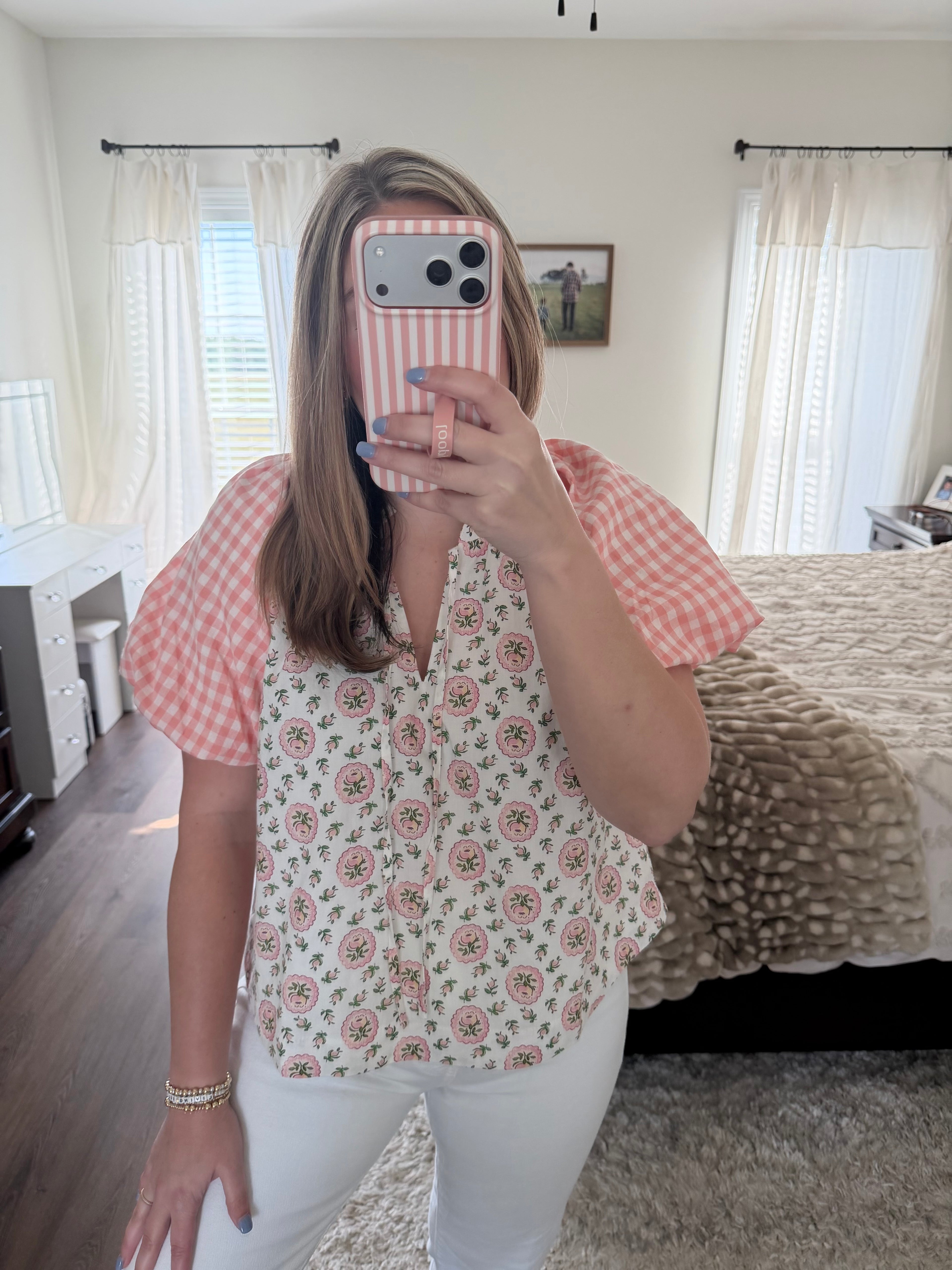 Gingham Bubble Sleeve