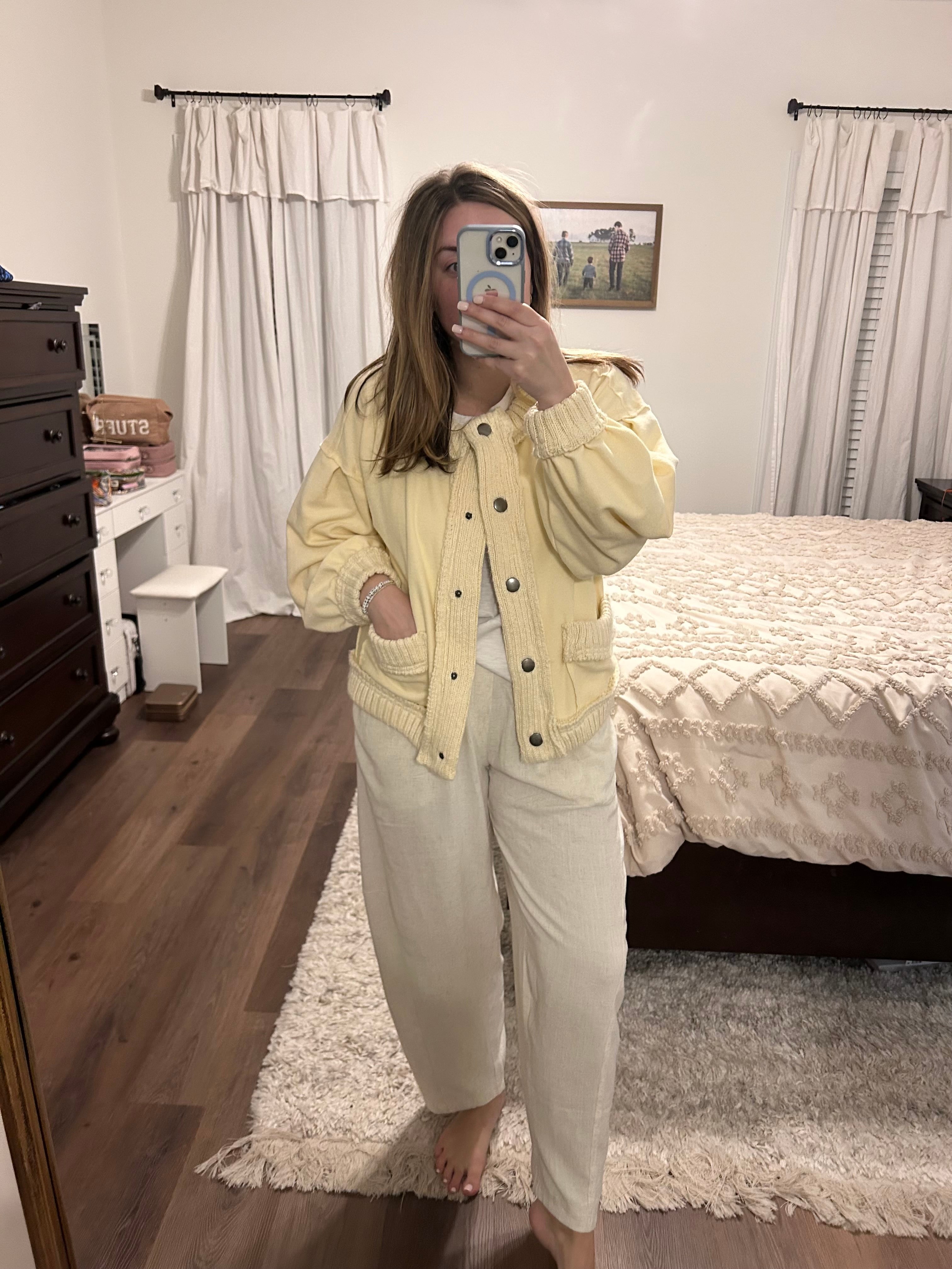 Oatmeal Relaxed Barrel Pants with Pockets