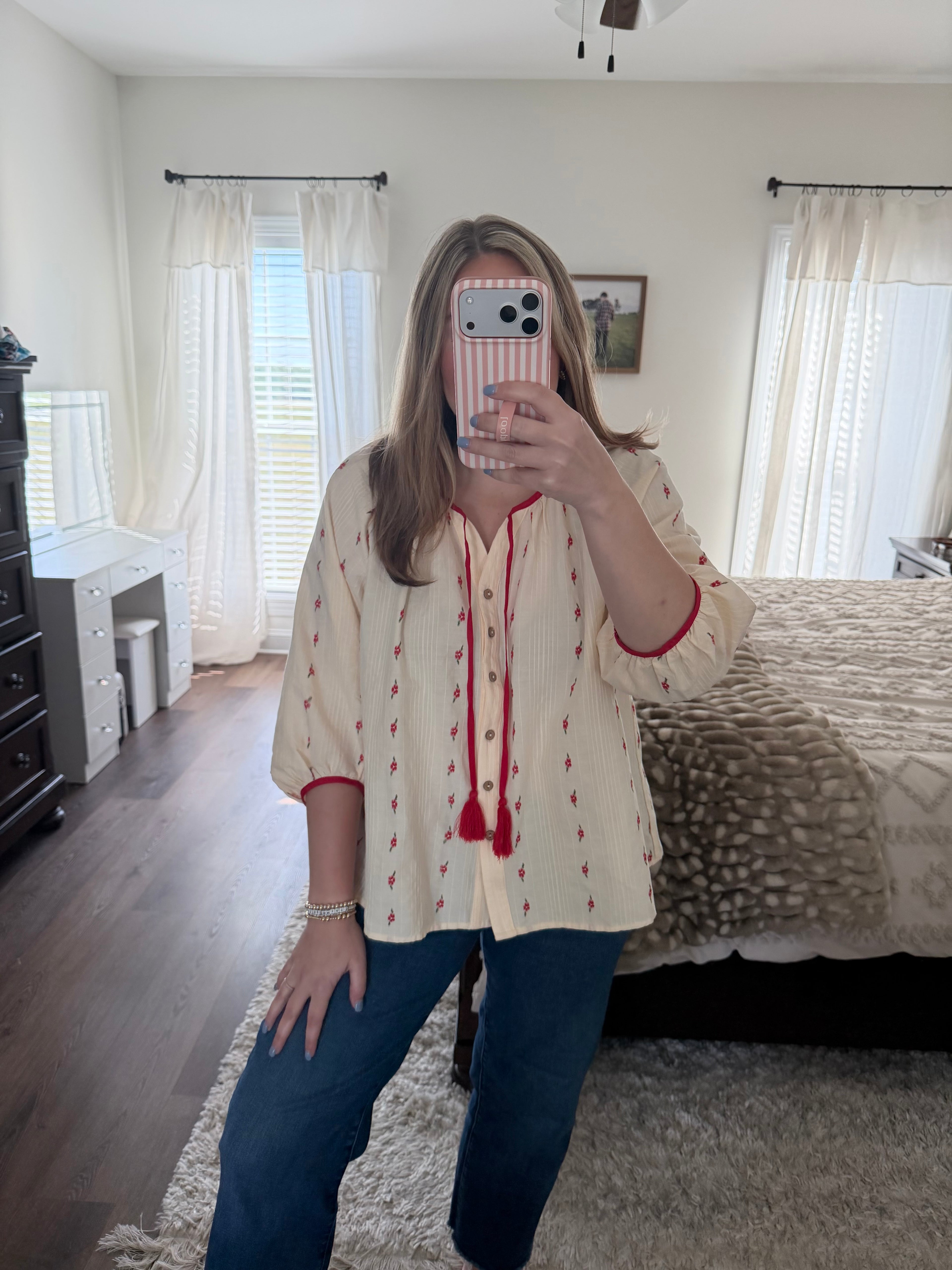 Floral Drawstring Top